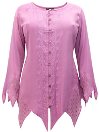 eaonplus MAUVE Renaissance Gothic Zigzag Tunic Top - Plus Size 18 to 32 eaonplus MAUVE Renaissance Gothic Zigzag Tunic Top - Plus Size 18 to 32