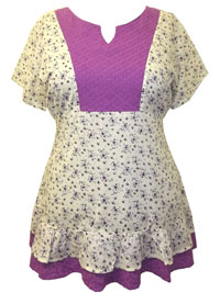 PURPLE Pure Cotton Broderie Anglaise Blouse - Plus Size 18/20 to 30/32 PURPLE Pure Cotton Broderie Anglaise Blouse - Plus Size 18/20 to 30/32