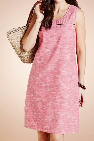 linen mix shift dress