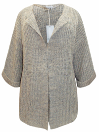 Plus TAUPE Relaxed Fit Open Front Cardigan - Plus Size 22/24 to 30/32 (EU 48/50 to 56/58) Plus TAUPE Relaxed Fit Open Front Cardigan - Plus Size 22/24 to 30/32 (EU 48/50 to 56/58)