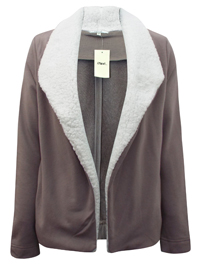 MOCHA Fleece Shawl Collar Open Front Jacket - Size 12 to 18 (Small to XLarge) MOCHA Fleece Shawl Collar Open Front Jacket - Size 12 to 18 (Small to XLarge)