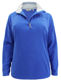 Regatta BLUE Sweetheart Zipped Funnel Neck Soft Fleece Top - Size 10 to 26 Regatta BLUE Sweetheart Zipped Funnel Neck Soft Fleece Top - Size 10 to 26