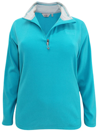 Regatta TURQUOISE Sweetheart Zipped Funnel Neck Soft Fleece Top - Plus Size 14 to 26 Regatta TURQUOISE Sweetheart Zipped Funnel Neck Soft Fleece Top - Plus Size 14 to 26