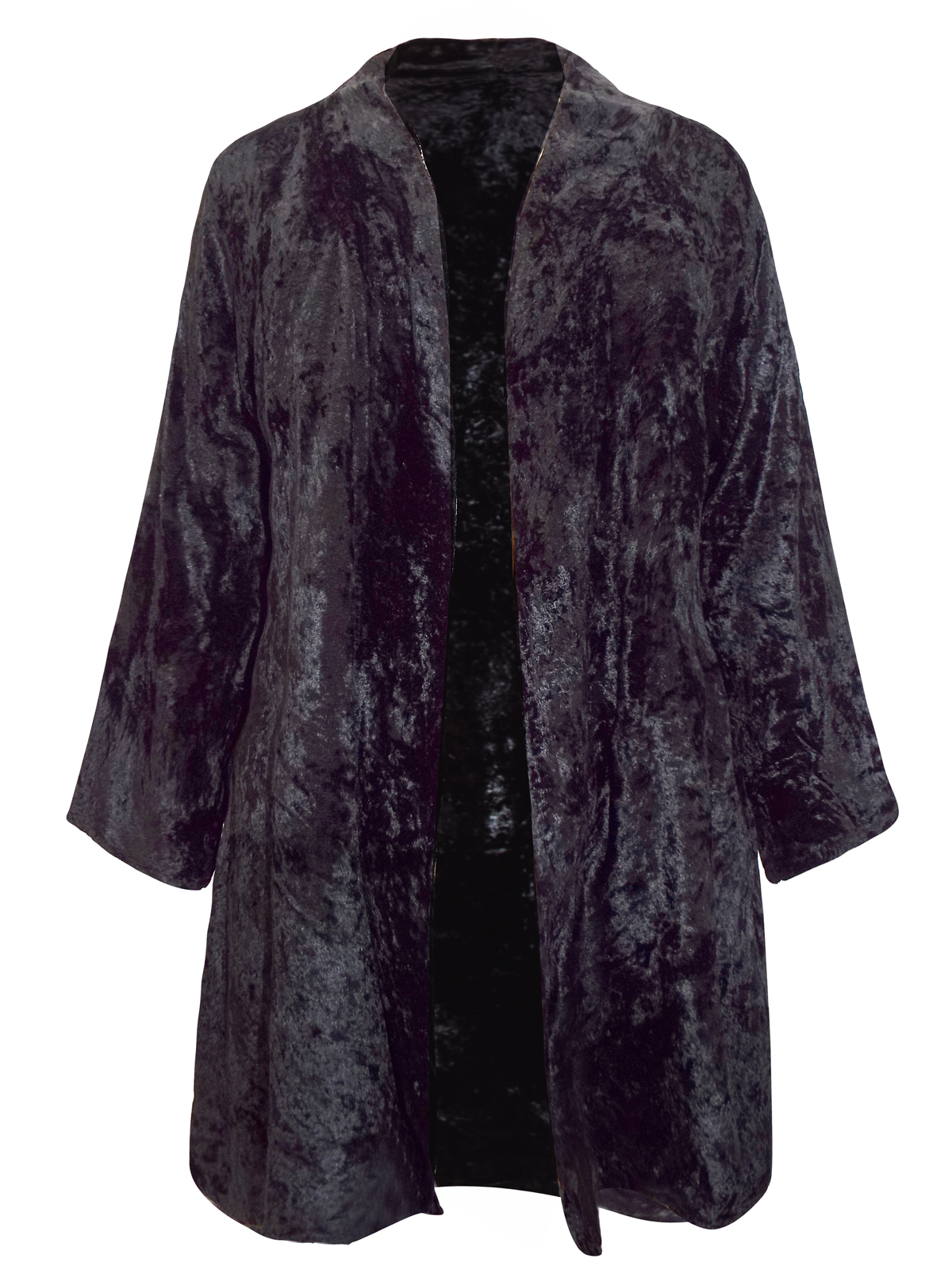 eaonplus BLACK Thunder Swing Velvet Edge to Edge Jacket Plus Size 18/