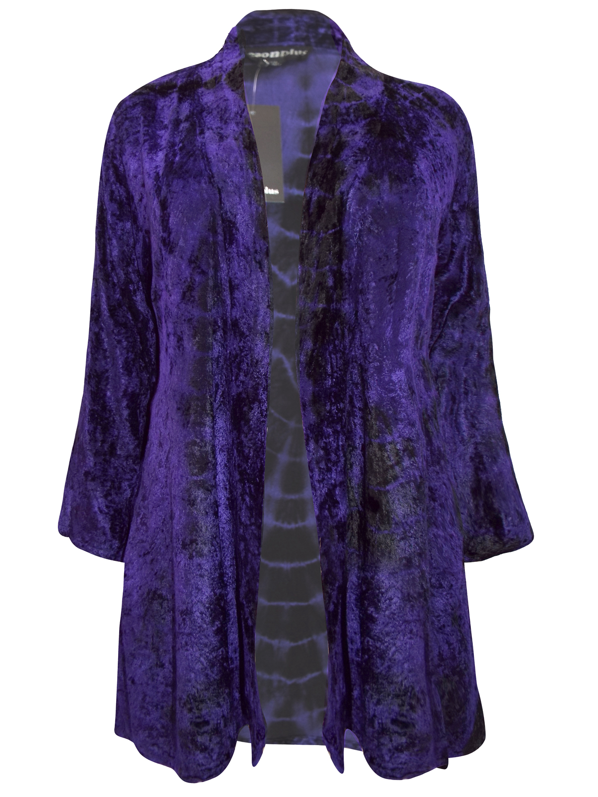 eaonplus PURPLEBlack Thunder Swing Velvet Edge to Edge Jacket Plus