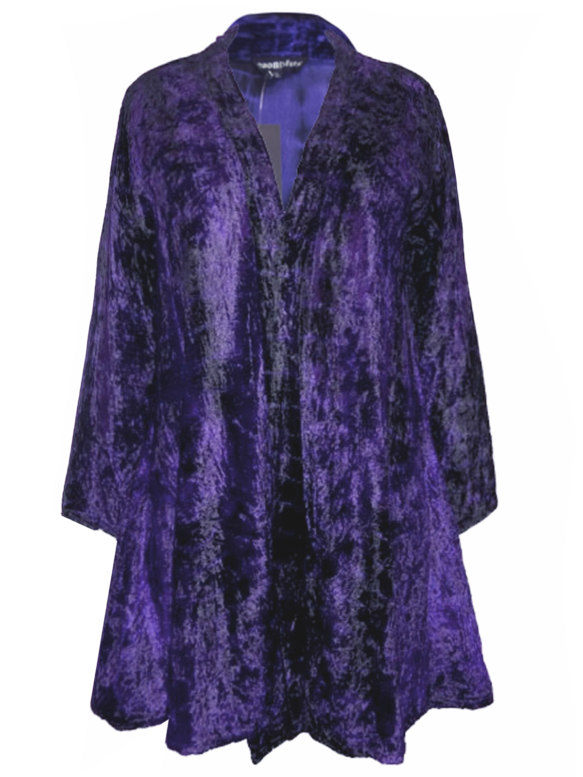 eaonplus PURPLEBlack Thunder Swing Velvet Edge to Edge Jacket Plus