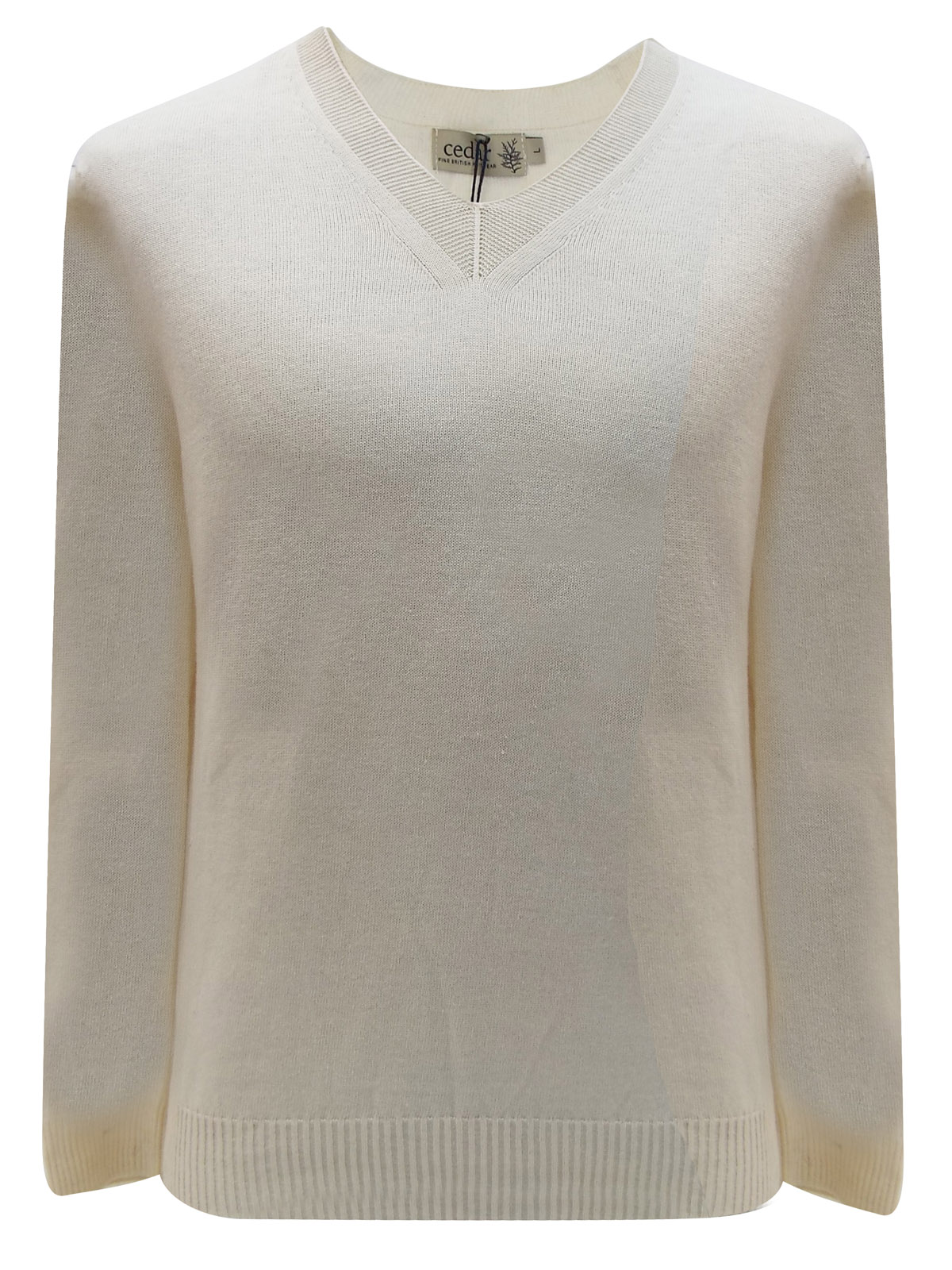 Cedar Mens ECRU Seamless Crew Neck Cotton Handloomed Knitted Jumper