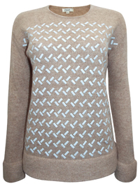 BEIGE Geo Studded Long Sleeve Jumper - Size Small to XLarge BEIGE Geo Studded Long Sleeve Jumper - Size Small to XLarge