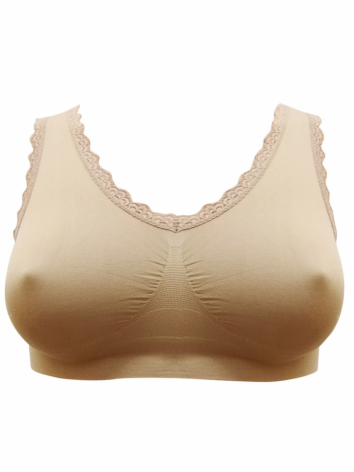 Wholesale Plus Size Comfort Bras by BRA' BRA' White/Natural 3Pack