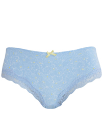 T0PSH0P SKY-BLUE Floral Print Lace Trim Knickers - Size 6 to 16 T0PSH0P SKY-BLUE Floral Print Lace Trim Knickers - Size 6 to 16