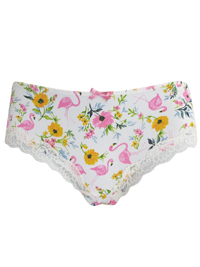 T0PSH0P WHITE Floral Print Brazilian Knickers - Size 8 to 16 T0PSH0P WHITE Floral Print Brazilian Knickers - Size 8 to 16