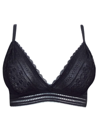 Oysho BLACK Floral Lace Triangle Longline Bra - Size 32 to 36 (B cup) Oysho BLACK Floral Lace Triangle Longline Bra - Size 32 to 36 (B cup)