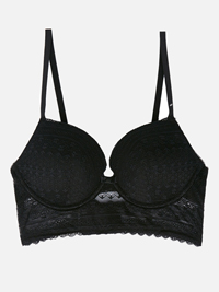 Oysho BLACK Floral Lace Padded Longline Bra - Size 32 to 38 (B-C) Oysho BLACK Floral Lace Padded Longline Bra - Size 32 to 38 (B-C)