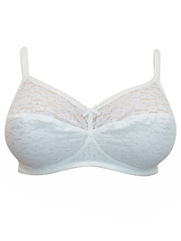 M&5 WHITE Floral Lace Non-Padded Full Cup Bra - Size 42 (A cup) M&5 WHITE Floral Lace Non-Padded Full Cup Bra - Size 42 (A cup)