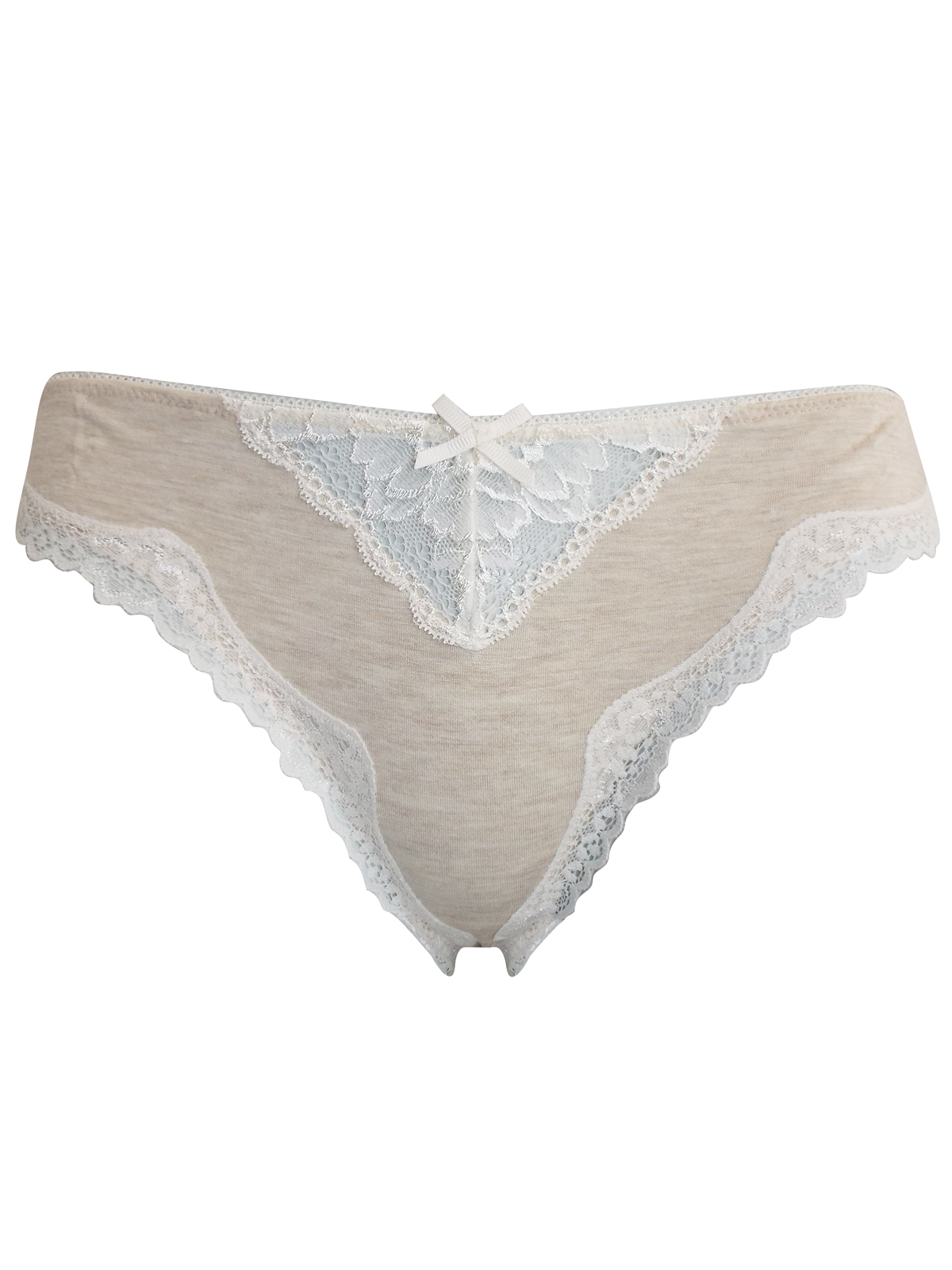 F F F F FAWN Modal Blend Lace Low Rise Bikini Knickers Size 8 To 20
