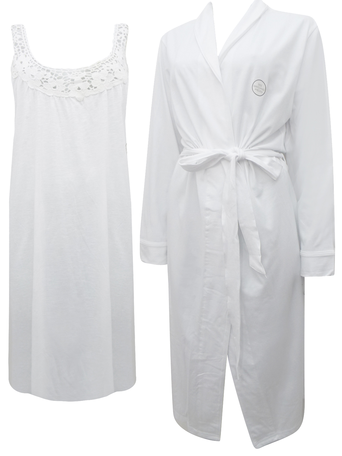 Dunnes WHITE Pure Cotton Crochet Nightdress & Gown Size 8/10 to 22/24