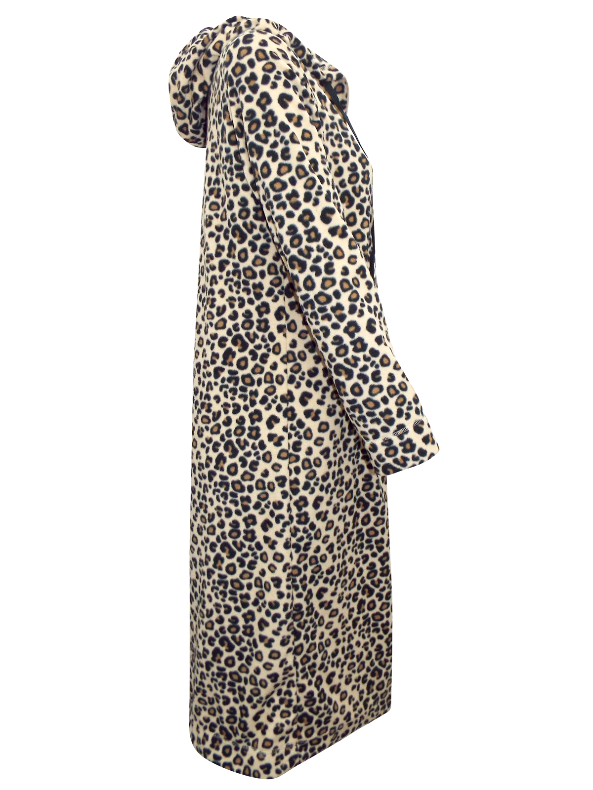 Marks and Spencer M&5 BROWN Animal Print Zip front Hooded Fleece Dressing Gown Lounger