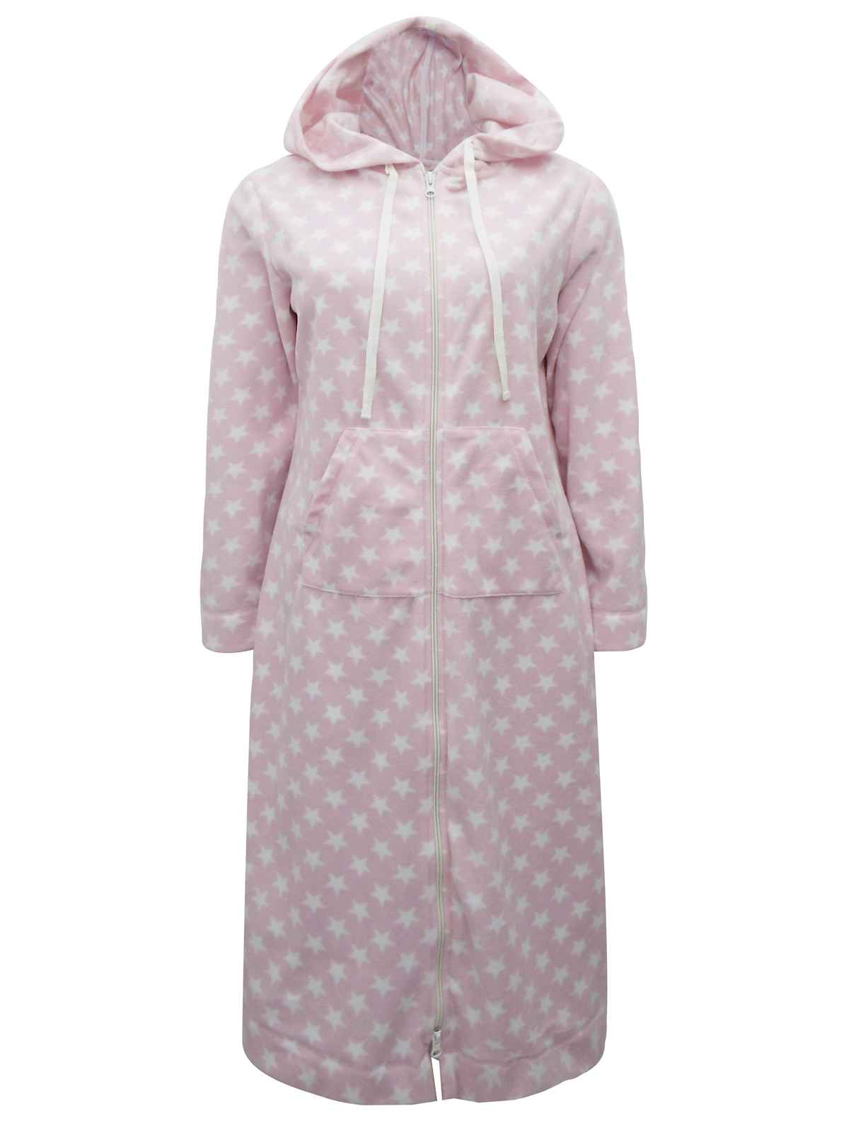Marks and Spencer M&5 PINK Star Print Zip Front Hooded Fleece
