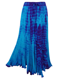 eaonplus TURQ/PURPLE Scalloped Renaissance Tie Dye Maxi Skirt - Plus Size 14/16 to 34/36 eaonplus TURQ/PURPLE Scalloped Renaissance Tie Dye Maxi Skirt - Plus Size 14/16 to 34/36
