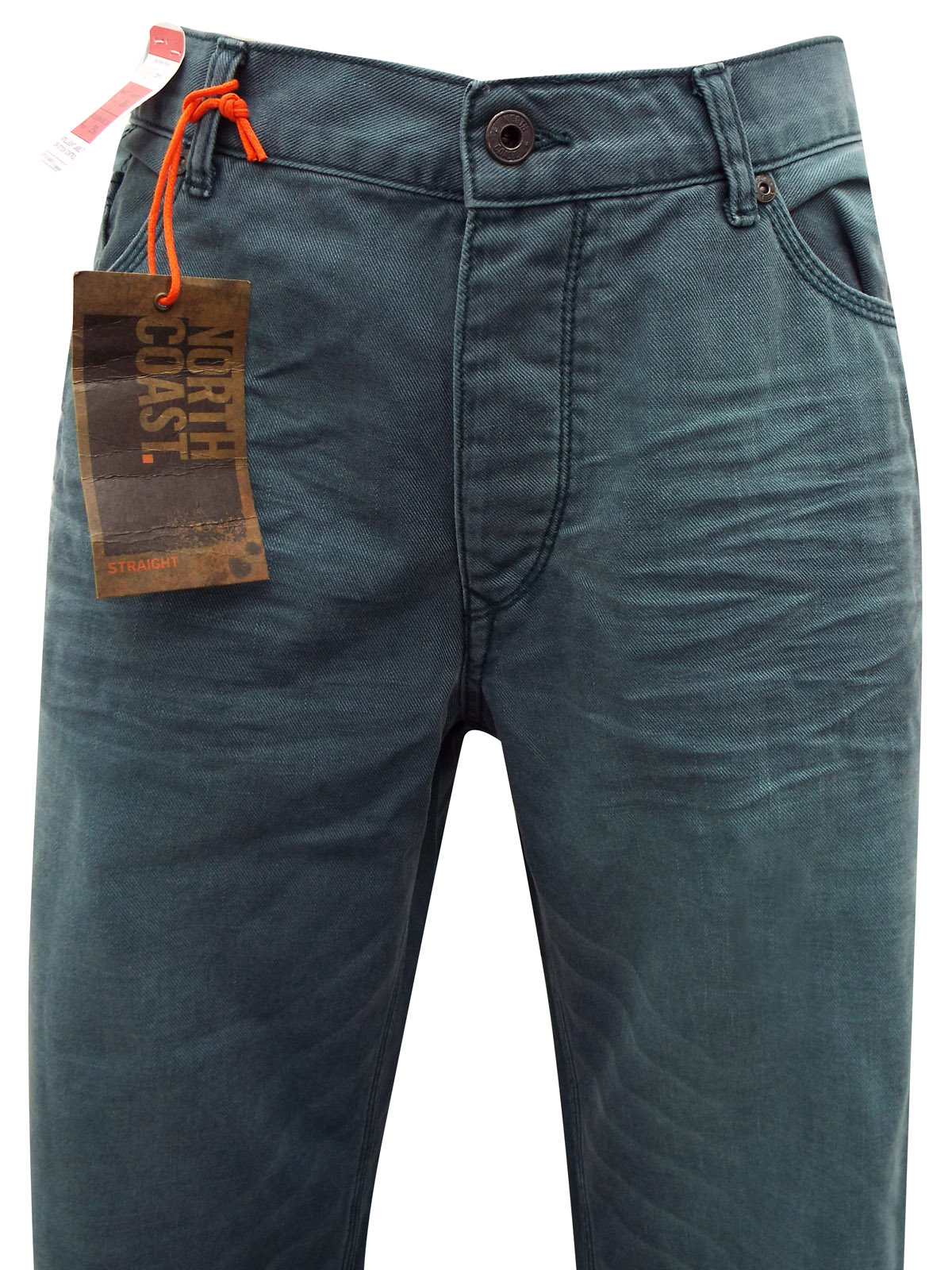 Marks and Spencer North Coast Mens TEAL Straight Leg Denim Jeans