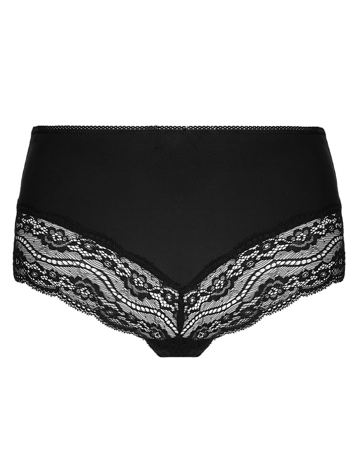 Marks and Spencer M&5 BLACK Light Tummy Control Lace Brazilian