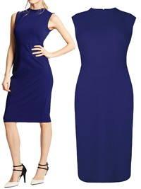 M&5 RICH-BLUE Sleeveless Ponte Bodycon Dress - Size 8 to 22 M&5 RICH-BLUE Sleeveless Ponte Bodycon Dress - Size 8 to 22