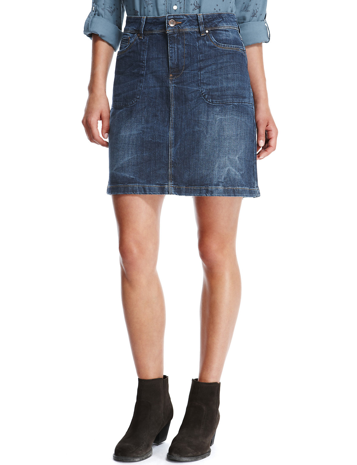 marks and spencer denim skirt