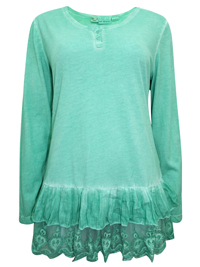 Amy Vermont MINT Modal Blend Lace Panel Tunic - Size 10 to 22 (EU 36 to 48) Amy Vermont MINT Modal Blend Lace Panel Tunic - Size 10 to 22 (EU 36 to 48)