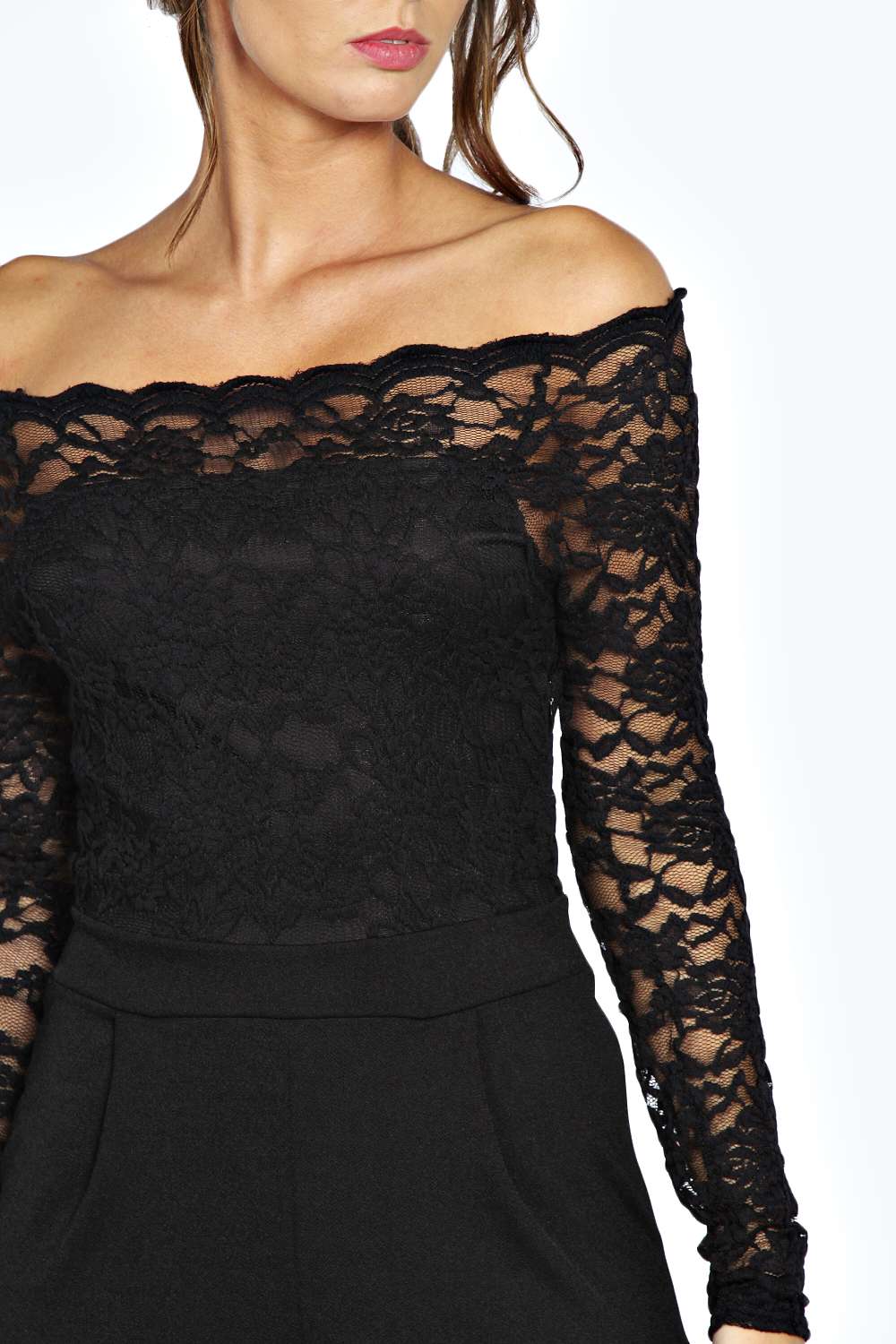 boohoo lace jumpsuit