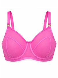PINK Soft Mesh High Apex Plunge Neck Bra - Size 38 to 46 (D to G Cups)