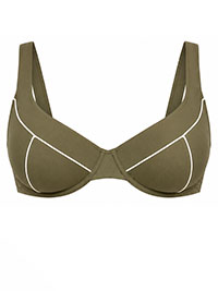 OLIVE Scoop Neck Underwired Bikini Top Body Size 16 to 22 (Matching Brief Listed)