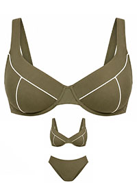 OLIVE Scoop Neck Underwired Bikini Top Body Size 16 to 22 (Matching Brief Listed)