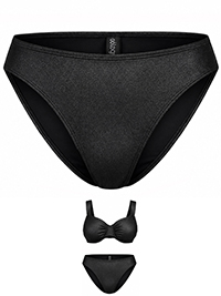 BLACK Lurex High Leg Bikini Bottom - Size 10/12 to 26/28 (Bikini Top Listed)