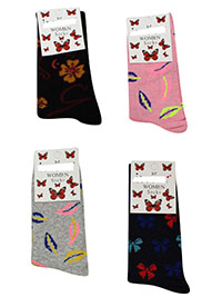 36-PAIRS ASSORTED Cotton Rich Ankle High Socks - Shoe Size 3-7