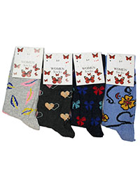 24-PAIRS pack of Ladies Printed Cotton Rich Ankle High Socks - Shoe Size 3-7 24-PAIRS pack of Ladies Printed Cotton Rich Ankle High Socks - Shoe Size 3-7
