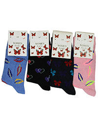 24-PAIRS pack of Ladies Printed Cotton Rich Ankle High Socks - Shoe Size 3-7 24-PAIRS pack of Ladies Printed Cotton Rich Ankle High Socks - Shoe Size 3-7
