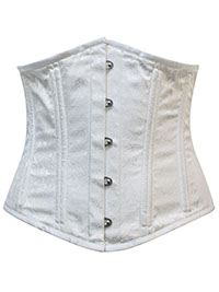 WHITE Rozlynn Custom Made Waist Training Corset - Size 6 to 26 (Waist 20 to 40)