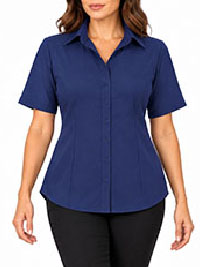 FRENCH BLUE Heritage Cara Cotton Blend Fitted Blouse - Size 8 to 22