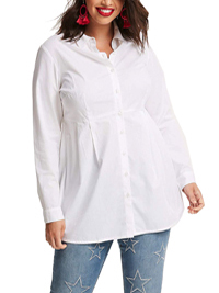 Capsule WHITE Pure Cotton Fit & Flare Shirt - Size 14 to 28