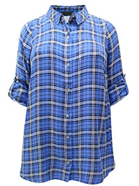 Curve Checked Boyfriend Shirt - Plus Size 14 to 30/32