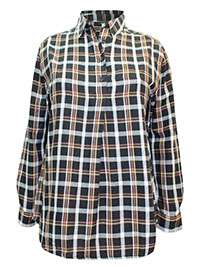 BLACK Yarn Dyed Overhead Check Shirt - Plus Size 22 to 26