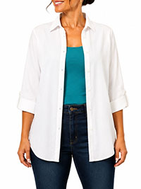 IVORY 3Q Sleeve Crepe Timeless Blouse - Plus Size 20/22 to 36/38 (US 1X to 5X)