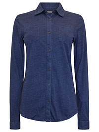 NAVY Pure Cotton Roll Sleeve Shirt - Size 6 to 14