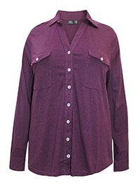 PLUM Long Sleeve Pocket Jersey Shirt - Plus Size 18/20 to 30/32 (L to 3XL)