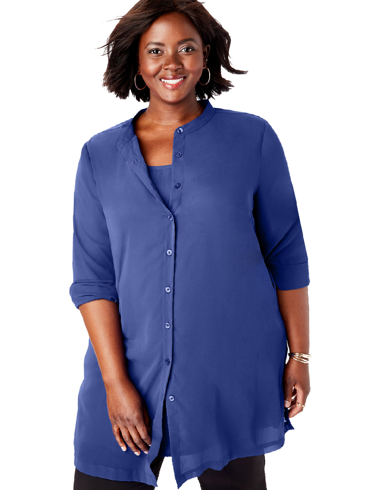Jessica London Jessica London COBALT Button Front Tunic