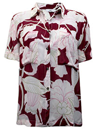 PINK Floral Print Woven Utility Blouse - Plus Size 14 to 20
