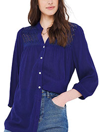 NAVY Crinkle Blouse - Plus Size 14 to 18