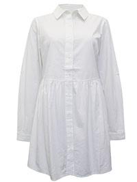 WHITE Pure Cotton Peplum Shirt - Size 10 to 14 | TALL