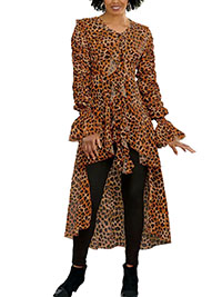 ORANGE Alameda Ruffle Front Hi-Low Tunic - Size 8/10 to 12/14 (US S to M)