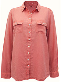 FF SALMON Button Through Pocket Shirt - Size 8 to 16